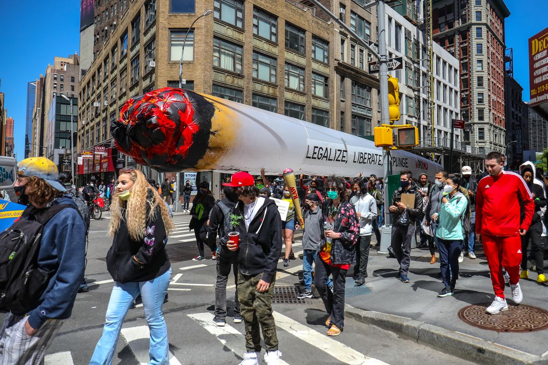 New Yorkers at the 2021 Cannabis Parade on May 1st.